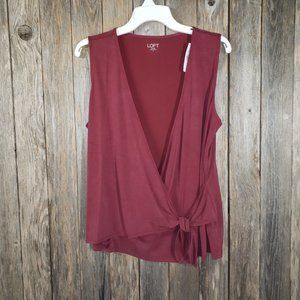 NEW Loft Outlet M Maroon Purple Wrap Tank Top